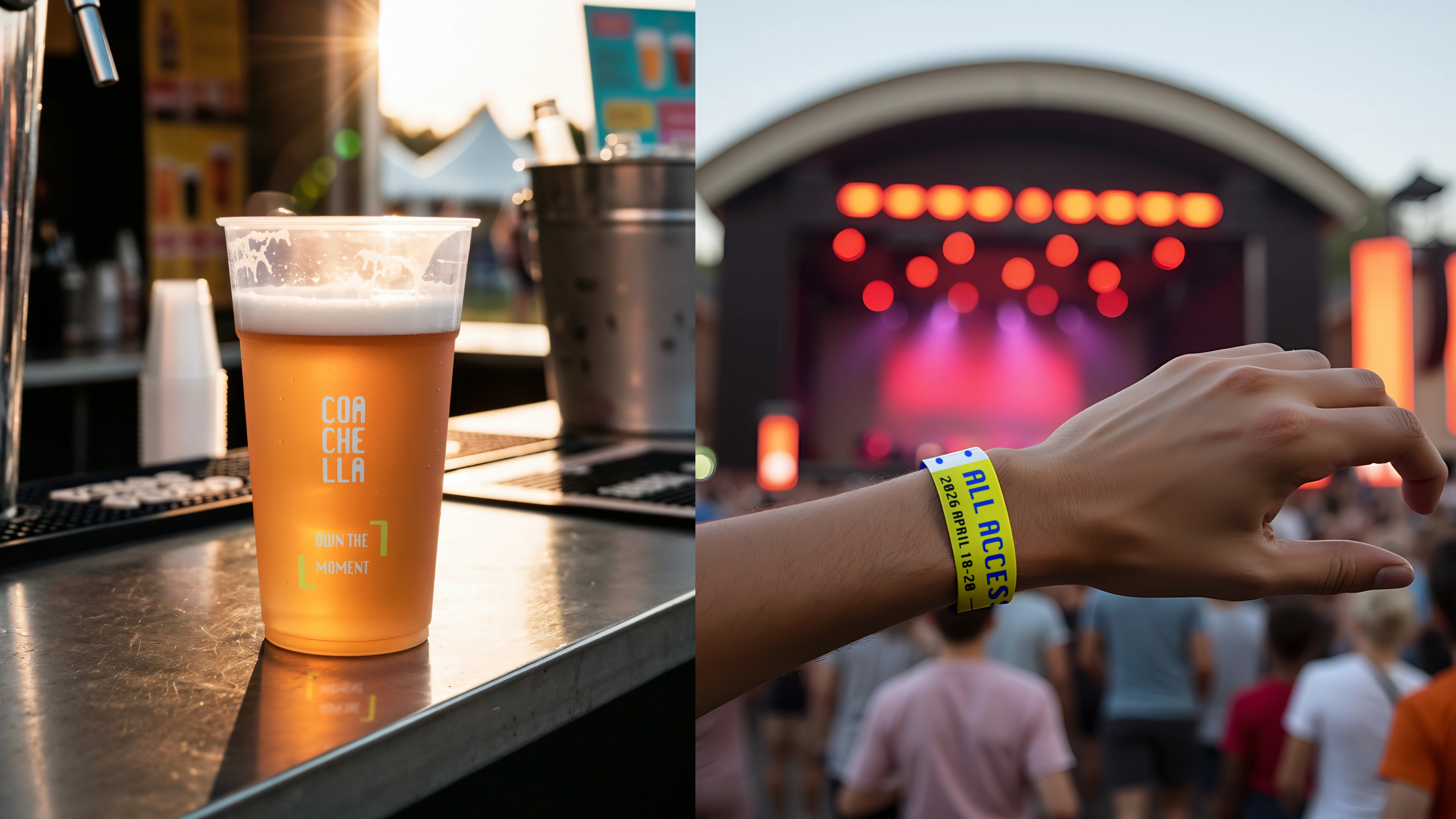 Festival wristband worn during a live concert